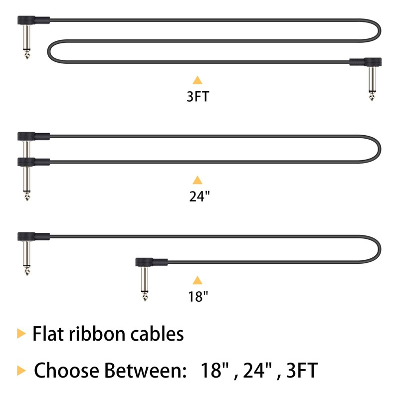GOGHOST 18 Inch Guitar Patch Cables, 1/4" TS Right Angle