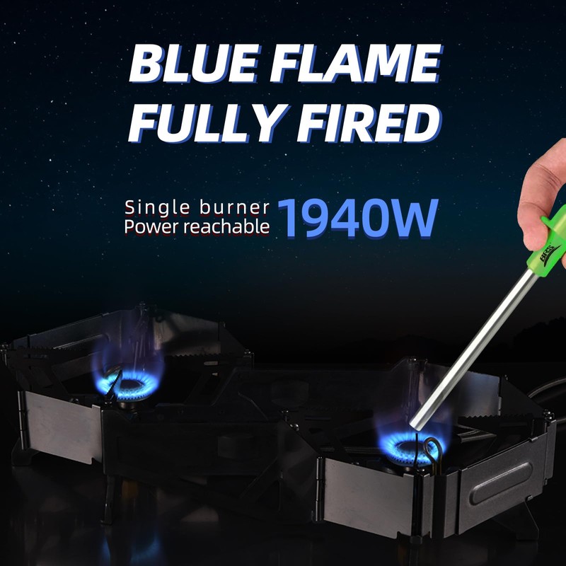 BRS-32 Portable Foldable Camping Stove Expandable Double Cooktop - Easy