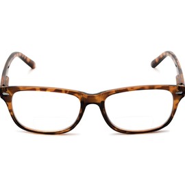 The Manhattan Bifocal Reader Reading Glasses, Rectangle Style Eyeglasses for Men and Women + 3.00 Brown Tortoise