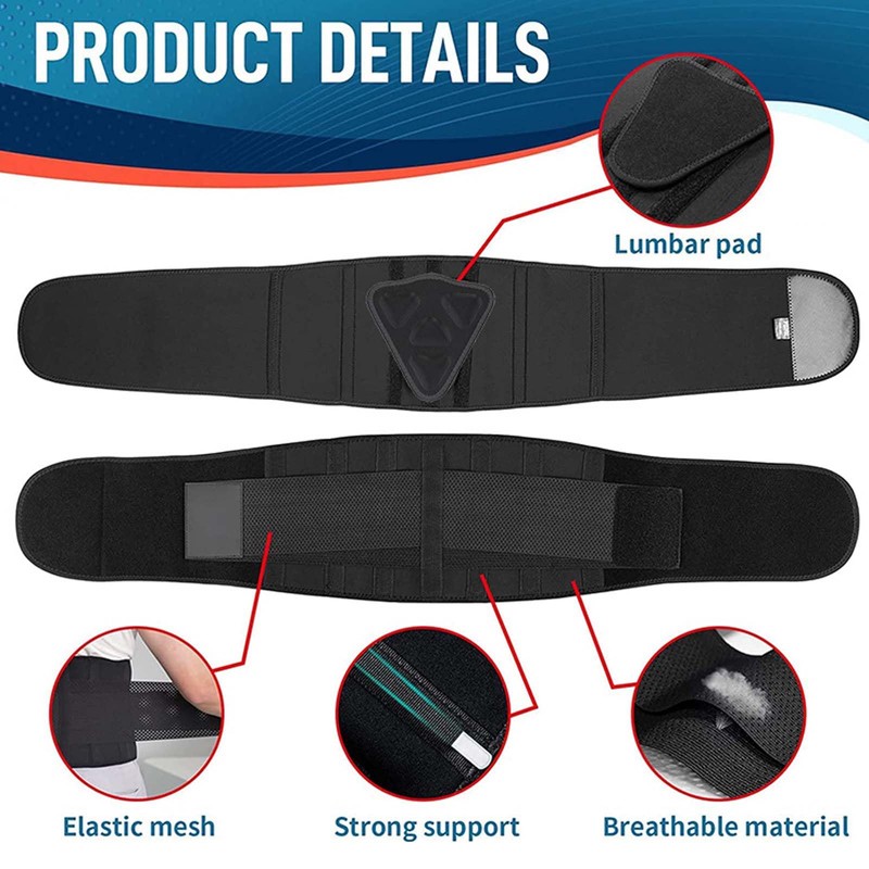 Back Stabilisers with Lumbar Padding, Back Support Belt, Double Stretch