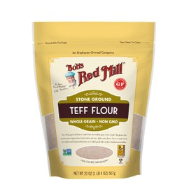 Bob's Red Mill Teff Flour, 20oz (Pack of 4) - Non GMO, Whole Grain, Vegan, Kosher