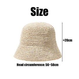 1 Piece Woven Fisherman Hat, Breathable Sun Hat, Ladies Sun Hat, Summer Travel Sun Hat, Foldable Fisherman Hat, Versatile Hat Accessory Beige