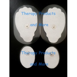 Unbranded REPLACEMENT ELECTRODE PADS COMBO(2 LG, 2 SM OVAL) FOR Electrotherapy Estim TENS