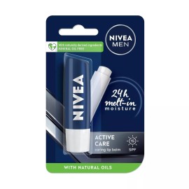 NIVEA Men Lip Balm For Active Care SPF for 24h Moisture 4.8gm,
