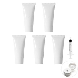 MORICOH 5 leere weiße Tuben, leere Cremetuben, nachfüllbar, Kosmetikbehälter, Reiseflaschen für Creme, Lotion, Shampoo, Proben (100 ml)