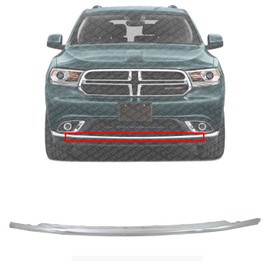 US AUTO PARTS PLUS New Front Bumper Molding Center Applique Chrome Direct Replacement For Dodge Durango 2014-2020 5113729AB CH1044114