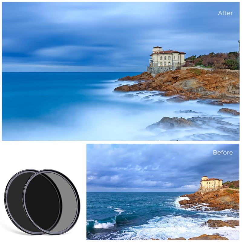 K&F Concept 62MM CPL, ND8, ND64 Lens Filter Kit, Multi-Coated