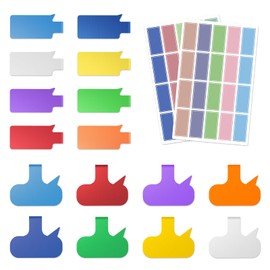 Summerbrite 36PCS Cable Lables Write On Cord Labels with 8 Colors Cable Tags with Colored Label Paper Cable Markers Reusable for Cable Management and Identification(Oval and Rectangle)