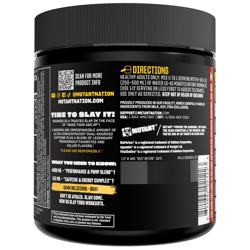 Mutant Madness | Pre Workout Powder Performance and Pump Blend
