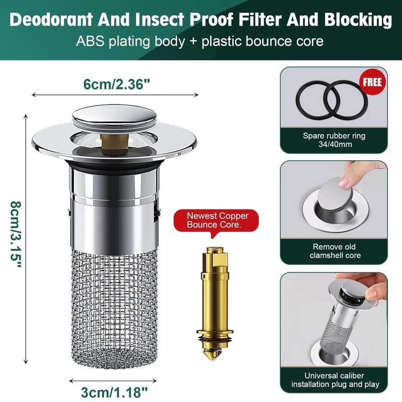 Sink Plug for 34-40 mm Drain