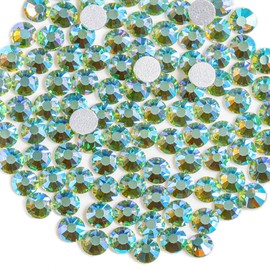 BEADSLAND Beadsland 576pcs Flat Back Crystal Rhinestones Round Gems for Nail Art and Craft Glue Fix, Peridot AB, SS30,6.3-6.5mm