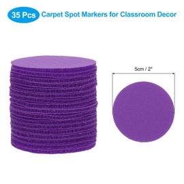 PATIKIL 2" Carpet Spot Markers, 35Pcs Circle Dot Markers Hook and Loop Carpet Spots for Decoration Elementary Preschool Teacher, Purple