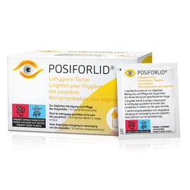 POSIFORLID® 50 x Eyelid Sanitary Wipes Pre Moistened Sterile Wipes for Cleaning Eyelids