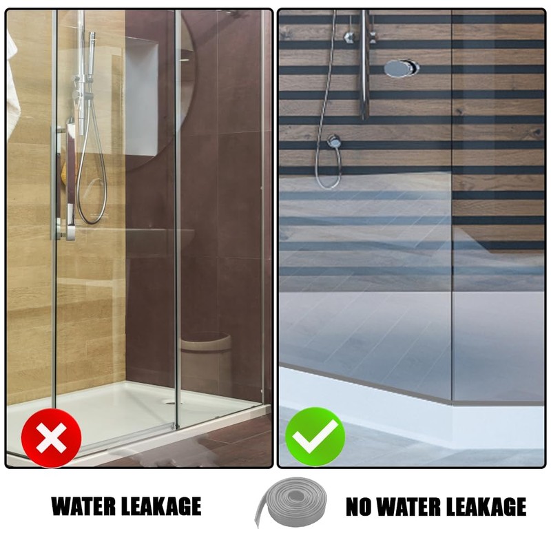 Shower Bottom Waterproof Door Rubber Sweep Trim Black Seal for