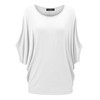 MBJ WT1073 Womens Scoop Neck Half Sleeve Batwing Dolman Top
