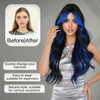 7JHH WIGS 31in Natural Black Blue Highlight Long Wavy Wigs