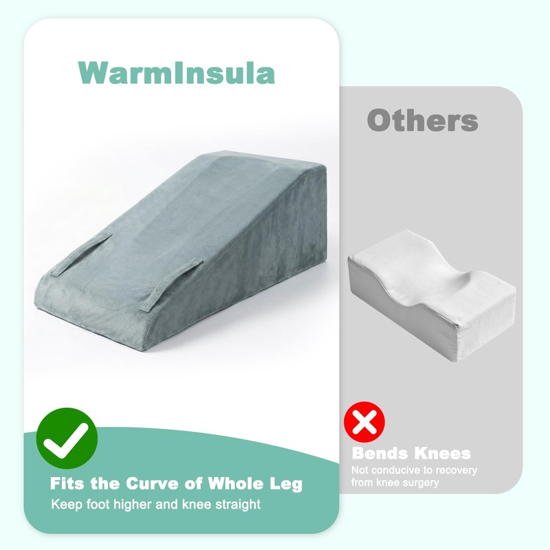 WarmInsula Leg Elevation Pillows for After Surgery, Memory Foam Knee