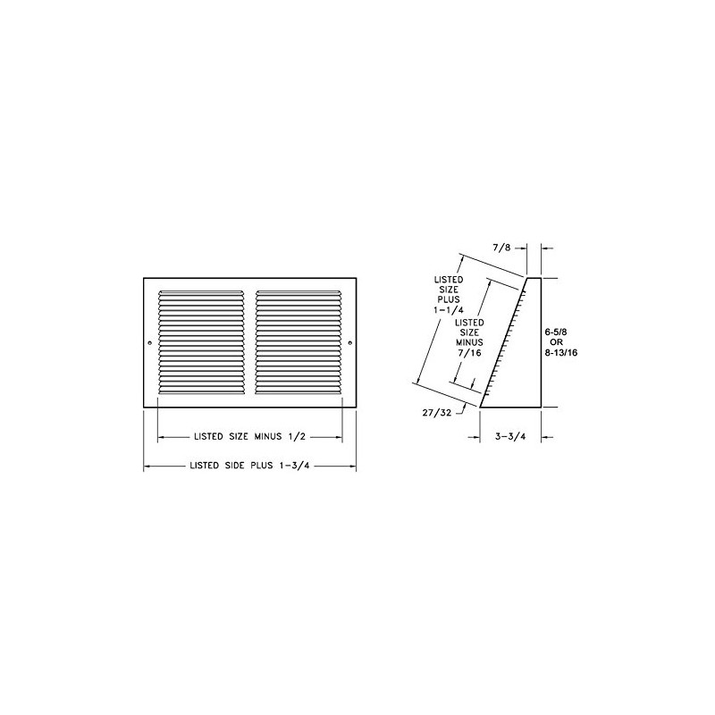 Hart & Cooley Extended Depth Triangular Baseboard Grill - 10