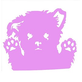 STICKER DAD Maltese Dog Peeking V1 Vinyl Decal by stickerdad® - Size: 5", Color: Light Pink - Windows, Walls, Bumpers, Laptop, Lockers, etc.