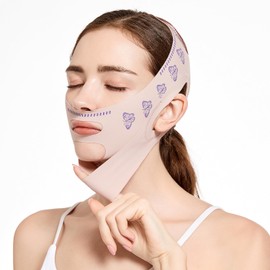 Double Chin Reducer, Upgraded V Line Lifting Mask with Two Wearing Way for Double Chin, Reusable Chin Strap Slimming Strap for Women, Face Lift Tape for Tightening Skin Prevent Sagging, Jaw Exerciser