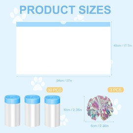 UptVin 30 PCS Large Cat Litter Tray Liners, Cat Litter Bags with Drawstring Handles Scratch Resistant and Leak Proof Heavy Duty Liners for Extra Large Litter Box (45X94CM)