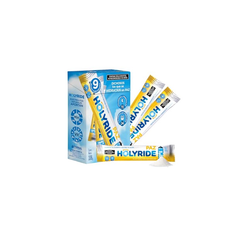 Vitaminas y Electrolitos - Holyride - Sabor PAZ (9 unidades)