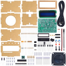 FM Radio Kit, ICSTATION Soldering Projects Radio with LED Flashing Lights DIY Radio Kit LCD1602 Display FM 87-108MHz Soldering Practice Kit for Back to School Solder Education Creative Present