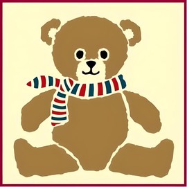 Teddy Bear 2 Stencil - 6.2" x 6.2" Children Kids Drawing Sidewalk Chalk Washable Plastic Fun Art DIY Template Reusable Laser Cut Mylar for Painting Home Decor DIY Crafts - The Artful Stencil
