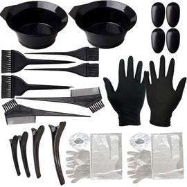 22 pieces hair dye set, DIY salon hair dye set including colouring bowl, hair clip, glove, ear pads.