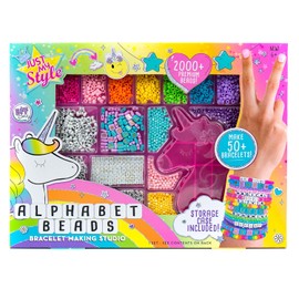 Alphabet Beads Bracelet Making Studio, Make 50+ Custom Bracelets With Over 2000+ Premium Beads, Includes Storage Case & Project Instructions, DIY Bracelet Making Kit