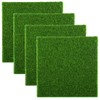 Lotsdonxia 4 Pcs Artificial Grass Mats - 15x15 Cm Turf