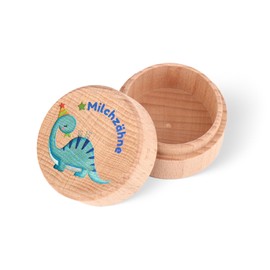 Tooth Box Milk Teeth for Girls and Boys, Milk Tooth Box with Cute Motif, Tooth Box for Milk Teeth, Gift Ideas for Christening and Birthday, New Parents Tooth Fairy Gift (Dinosaurier2)