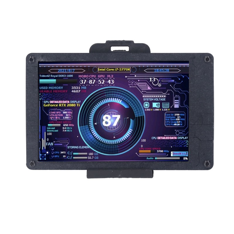 USB Mini Screen Adjustable Brightness 3.5in IPS Computer Temp CPU