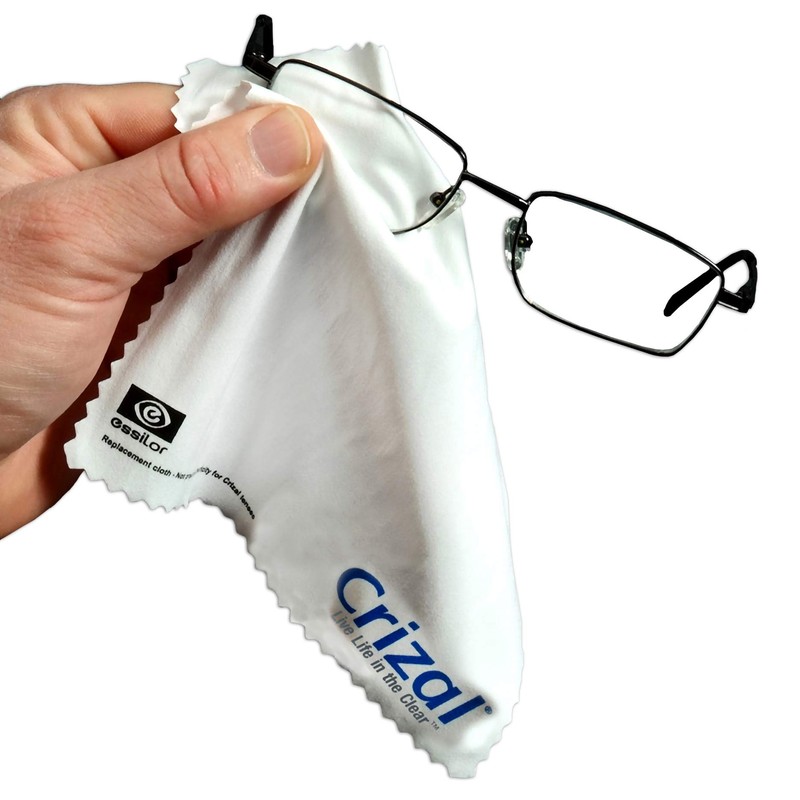 Crizal Microfiber Cleaning Cloth for Glasses, 4 Pack (3 Standard,