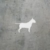 Decal Stickers of Bull Terrier Dog (White) (Set of 2)