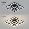 GEADI Modern LED Ceiling Light, 64W Black Flush Mount Light