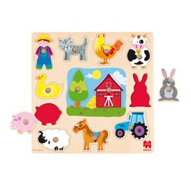 Goula Wooden Farm Silhouettes Peg Puzzle