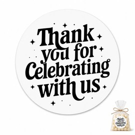 Thank You for Celebration Stickers: 120pcs Party Favor Seals