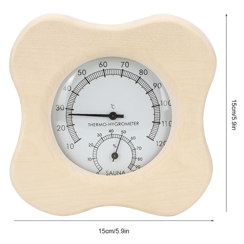 Sauna Room 2 In-1 Wood Thermo Hygrometer Thermometer Hygrometer Steam