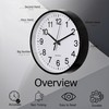 Clockswise Black 8-in Analog Clock Silent, Non-Ticking for Wall, Office