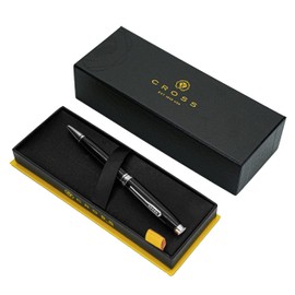 Free Engraving Luxury Pen Cross Coventry Ballpoint Laser Engraving Personlisation Customisation Unique Gift With Gift Box & Gift Bag (Black & Chrome)