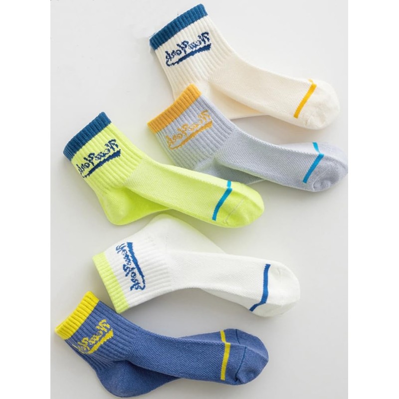 InSomila Children's Socks, 5 Pairs Set, Colorful, Mesh, Cute, Socks,