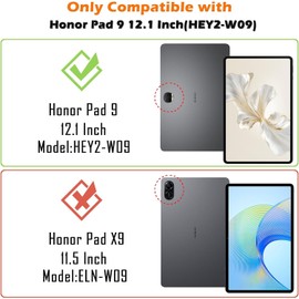 GLANDOTU for Honor Pad 9 Case 12.1 Inch 2024,Multi-View Slim and Lightweight Patterned Tablet Cover with Flip Stand for Honor Pad 9 2024 - Leopard Flower