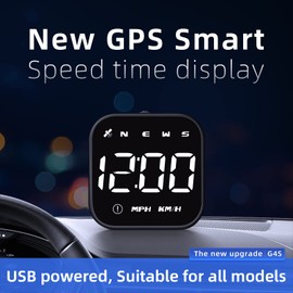 Nurdo GPS Speedometer Heads up Display Driving Direction Time Display Overspeed Alarm Fatigue Driving Alarm White