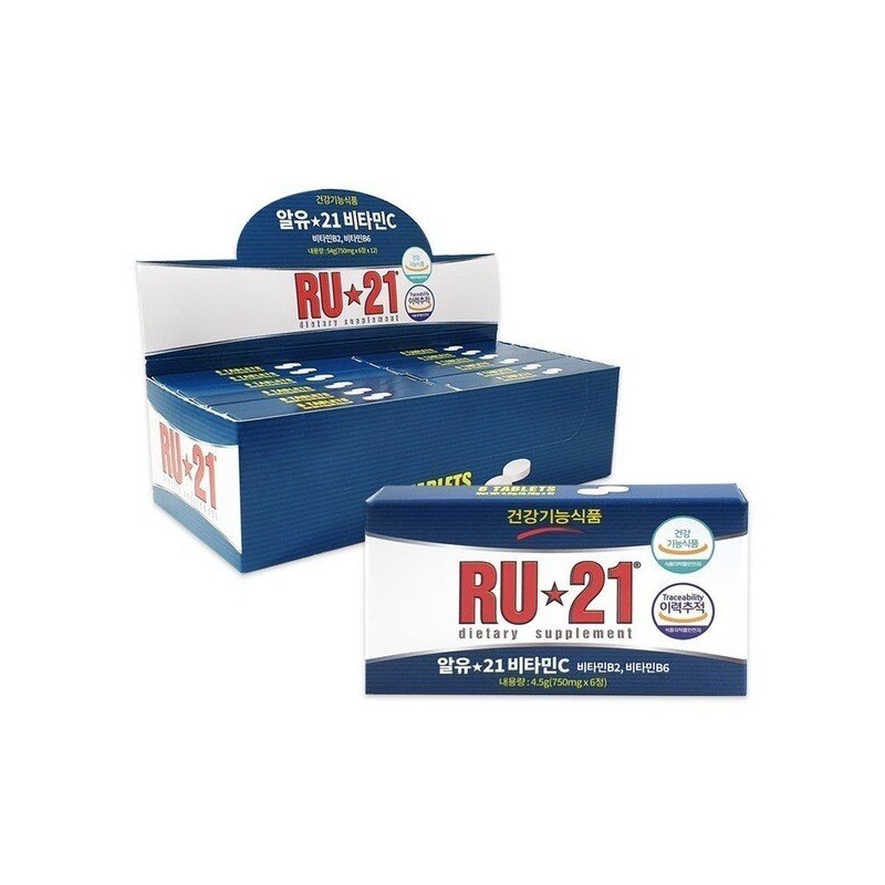 알유21 RU-21 6정 1개/음주전후 숙취해소 고함량비타민C 건강기능식품 RU-21 6 Tablets