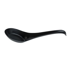 Restaurantware-RW Base 6.5 x 1.7 x 3.2 Inch Asian Soup Spoons, 100 Premium Wonton Soup Spoons - Sturdy, Pair With Ramen, Rice, Or Dumplings, Black Plastic Pho Spoon, For Restaurants Or Home