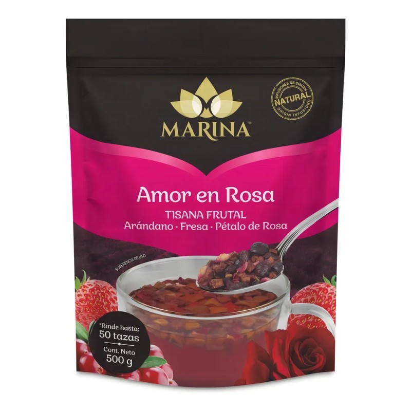 Tisana Frutal Marina Amor En Rosa 500g con Arándano y