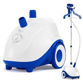 Standing Garment Steamer, 1500W Professional Clothes Steamer with Rolling Wheels for Easy Movement, 1.7L Water Tank for 55-Min Continuous Steaming, Height Adjustable