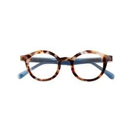 eyebobs - TV Party | Premium Reading Glasses for Men and Women | Round Frame for Average Faces, Iceberg Blue and Brown Tortoise, 1.75