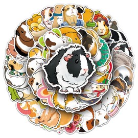 Guinea Pig Stickers for Laptop(50 Pcs),Gift for Kids Teens Adults Girl,Cute Guinea Pig Waterproof Stickers for Water Bottle,Vinyl Stickers for Scrapbook,Journal,Dairy,Skateboard